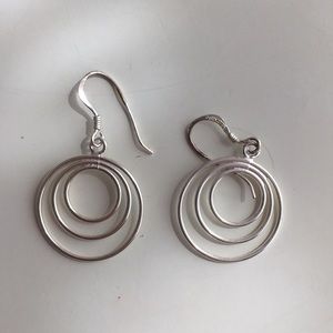 Pounded Metal Wire Drop Earrings